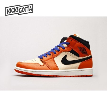 Air Jordan 1 Mid Team Orange Black 36-46