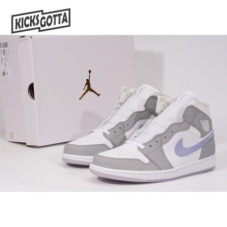 Air Jordan 1 Mid Wolf Grey Aluminum BQ6472-105 SIZE: 36-46