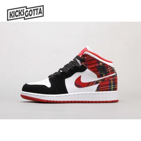 Air Jordan 1 Mid White Plaid 36-40