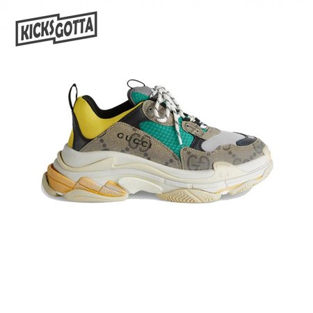 Gucci x Balenciaga The Hacker Project Triple S Beige Green Yellow Size 35-45