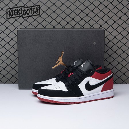 Jordan 1 Low Black Toe 553558-116 Size 36-47.5